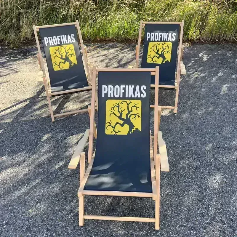 Skládací plážové lehátko s potiskem