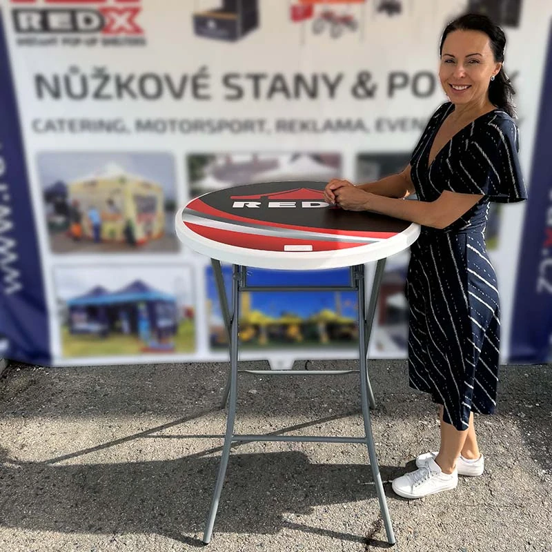 Skládací bistro stolek 80cm s potiskem