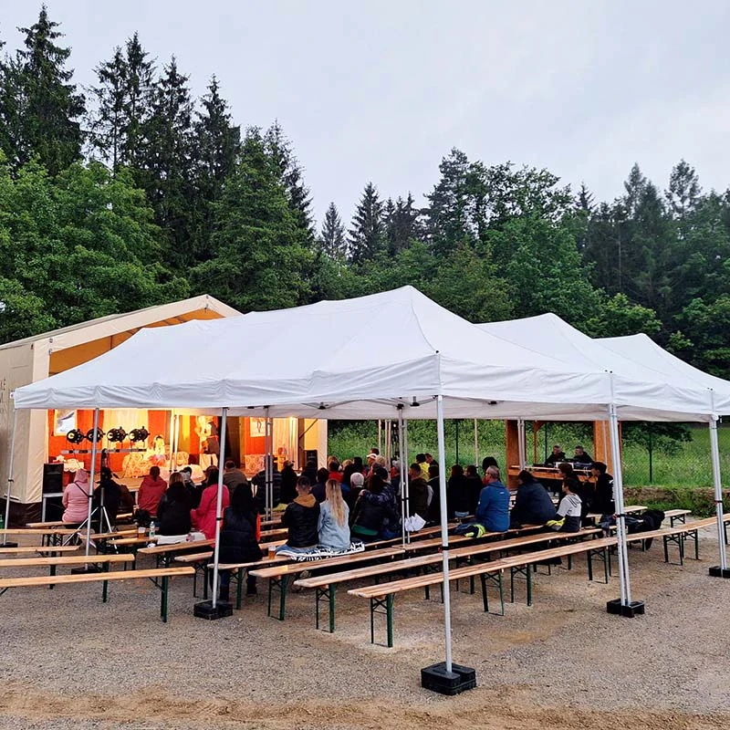 2x Nůžkový párty stan 9x3m - Balíček 4