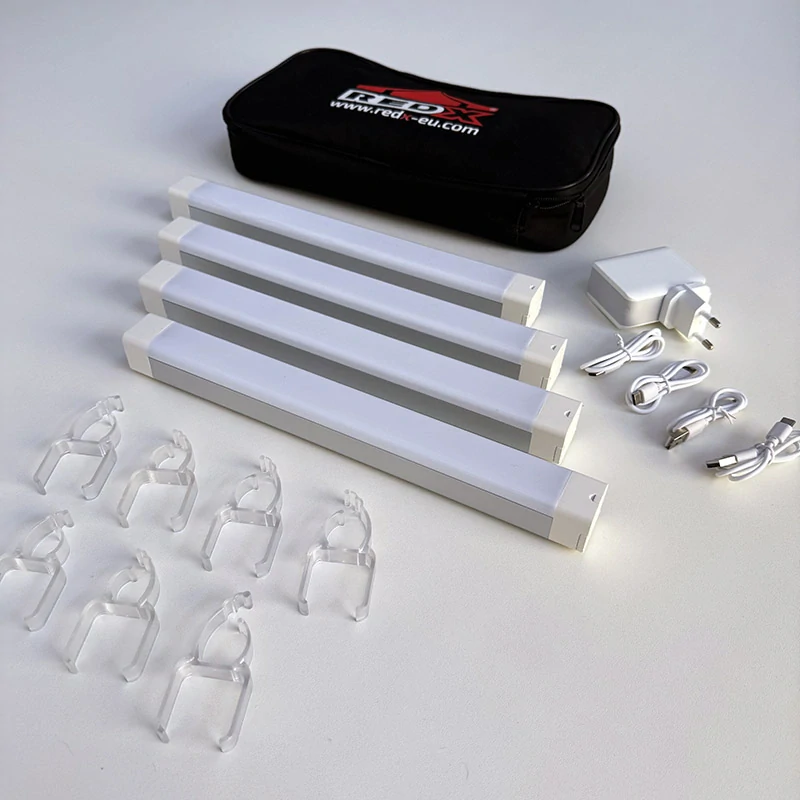 Sada 4x ks dobíjecích LED světel