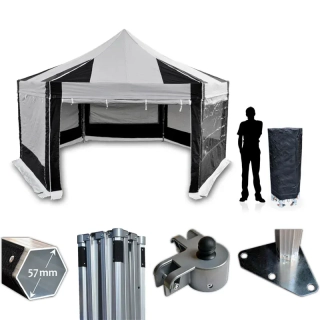 Nůžkový párty stan RedX® PROFI EXTREME 6x6 m HEXAGON